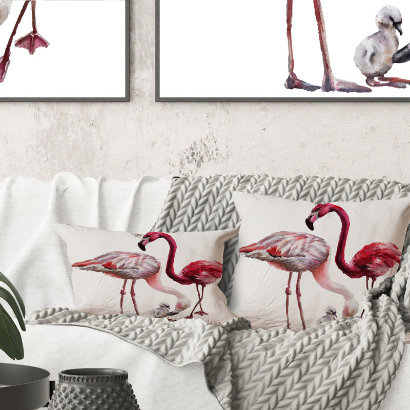 Coussin décoratif imprimé oiseaux célestes Sky White
