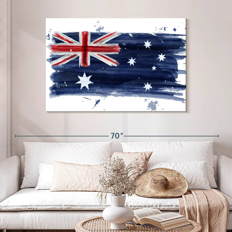Borges Painted Australian Flag, 32" H x 48" W