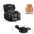 Vegan Leather Power Swivel Rocker Recliner Chair Home Theater Seating with LED Light and Cup Holder-847206143