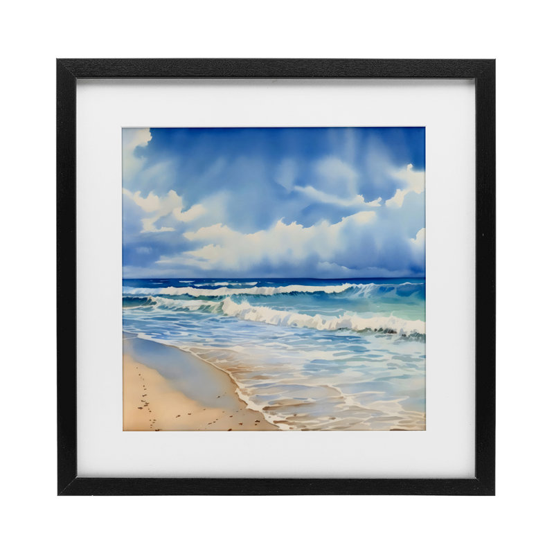 «Cloudy Atmosphere Coast», reproduction encadrée sous verre, design par LSR Design Studio, H 16 po x l 16 po
