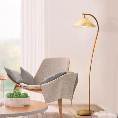 White Pleated Fabric Lampshade