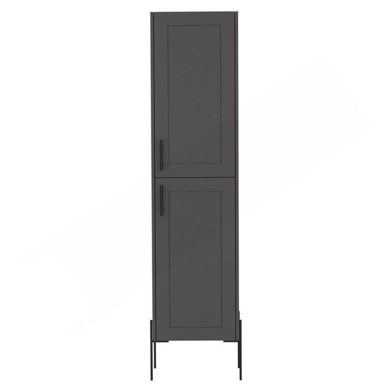 Linen Cabinet 70.8" H, With 1 Door And 4 Shelves, Matt Gray, Gray