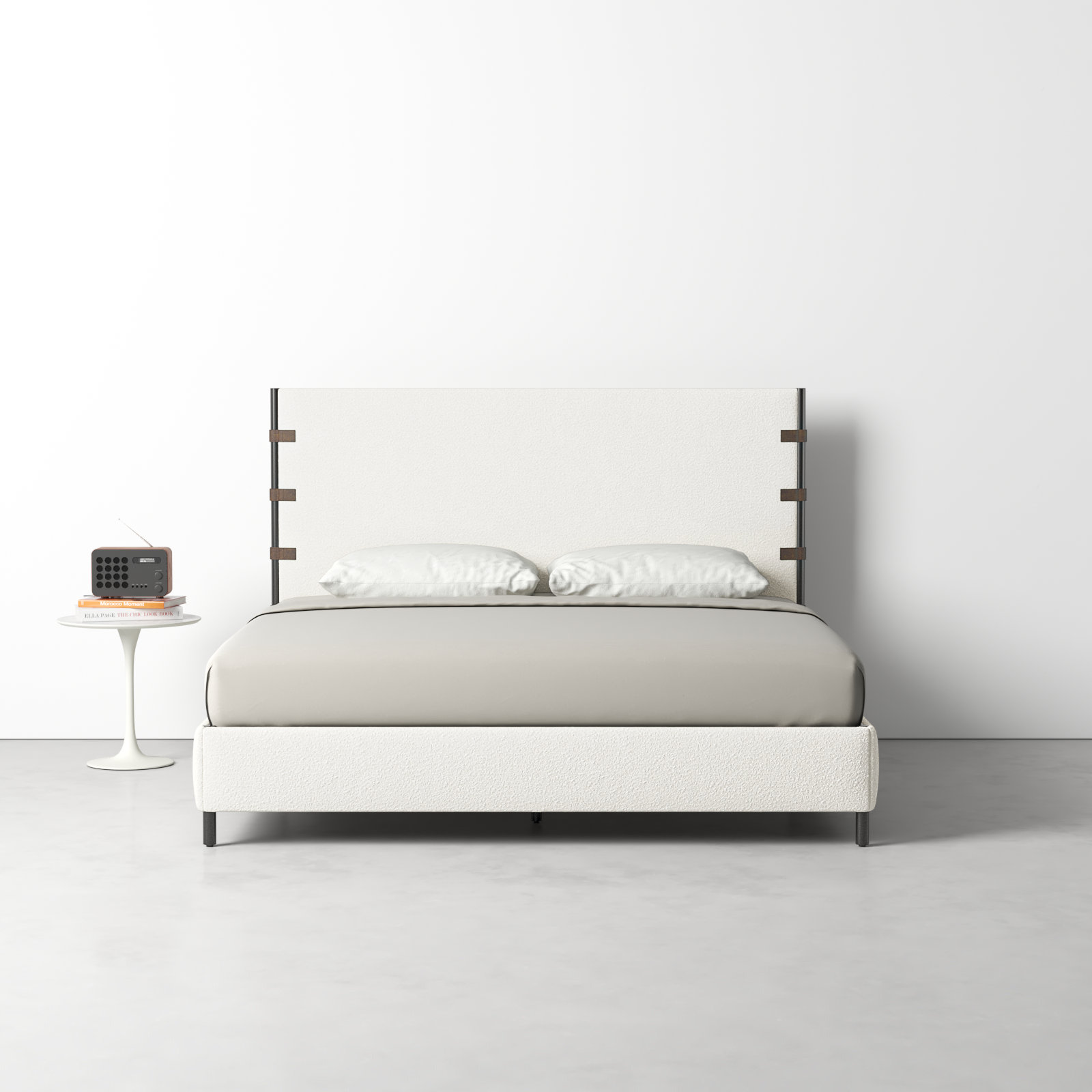 Amadeo Upholstered Metal Bed, King