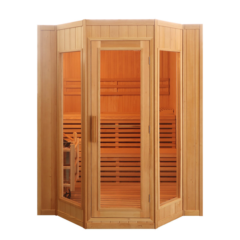 SunRay Saunas Tiburon 4 - Person Traditional Steam Sauna in Hemlock