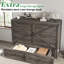 Lit escamotable complet Wilkinson Farmhouse avec grand tiroir de rangement et station de charge, gris-473660185-473660184