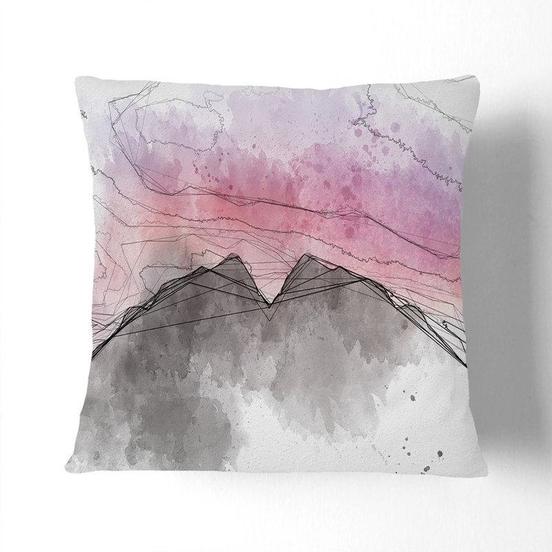 Mountain Mirror Cushion with Filling, 55cm H x 55cm W x 20cm D