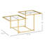 Table basse moderne avec dessus en verre trempé pour le salon, la chambre à coucher - or, 2 plateaux de table carrés et or stable de Tops