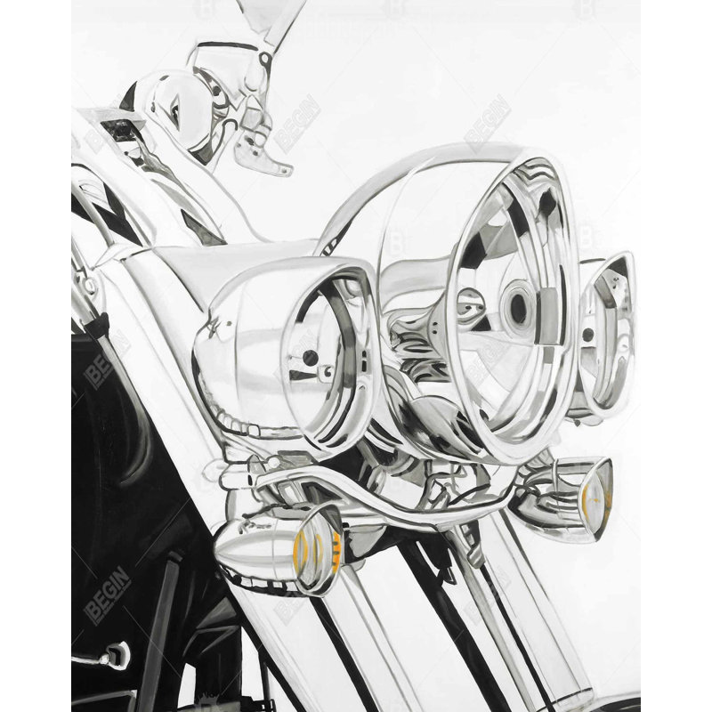 Motocyclette sur toile légère - Man Cave Loisirs Home Decor