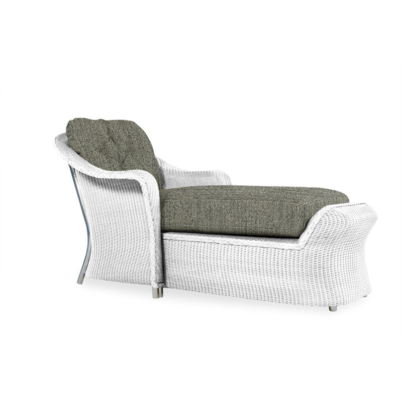 Reflections Outdoor Chaise Lounge, White, Beach Navy