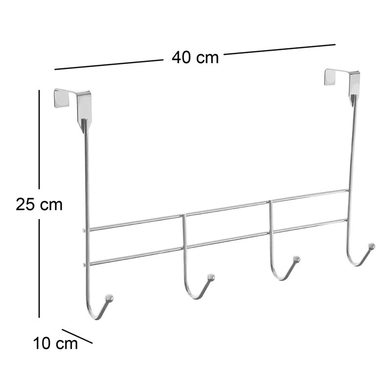 Iron Over-the-Door 4 - Hook Wall Mounted Coat Rack, Rose Gold