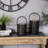 Laser-Cut Design Iron Candle Holders With Handles - 9.5" - Black - Set Of 2