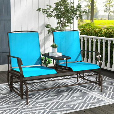 Banc oscillant d'extérieur avec table centrale Outsunny