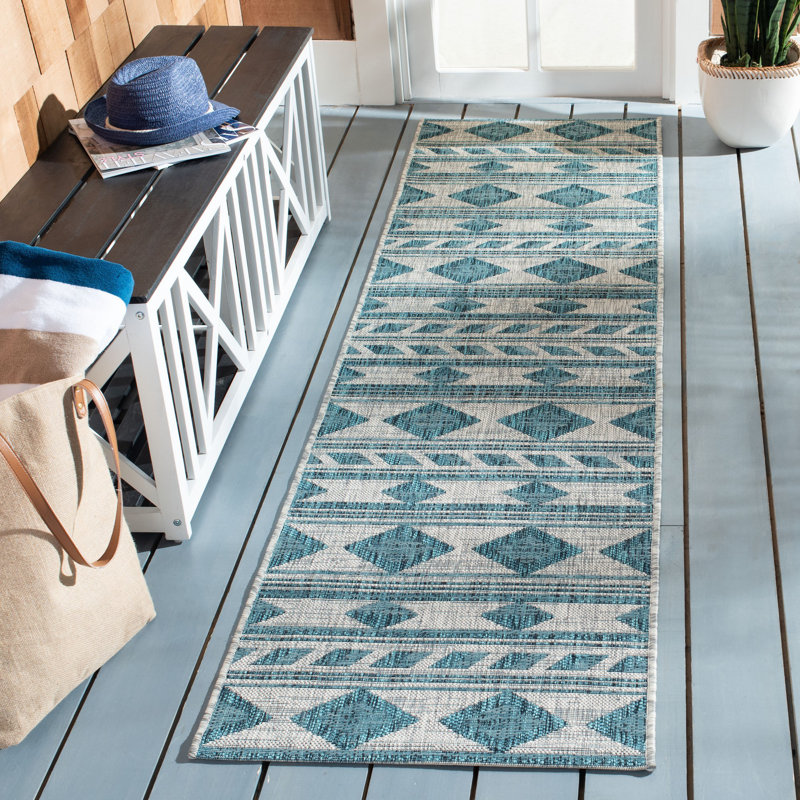 Tapis d'intérieur / extérieur Amarien Performance Southwestern, Tapis de couloir 2 pi 3 po x 8 pi
