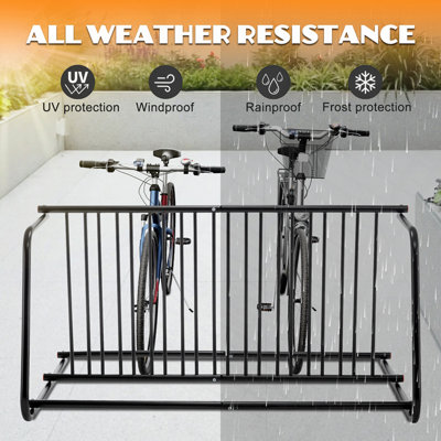 10 - Bike Floor Bike Rack, Easy - Assembly Modern Metal Double - Sided Commercial Grid Bicycle Floor Storage Solution, Sleek Freestanding Bike Organizer for Garages, Streets, Storefronts & Schools
