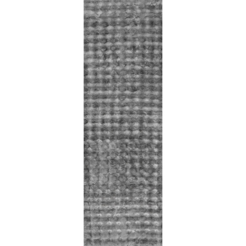 Jeni Checkered Machine Washable Area Rug for Living Room Bedroom Dining Room Kitchen, Dark Grey, Runner 2'6" x 6'