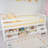 Solid Wood Ultra Low Loft Bed with Built-in Stairs-683101630