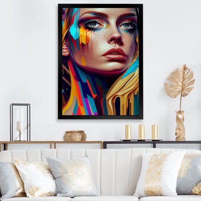 Portrait de femme vibrante et vibrante - Impression sur toile