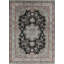 Wool Oriental Area Rug in Black/Light Green/Pink