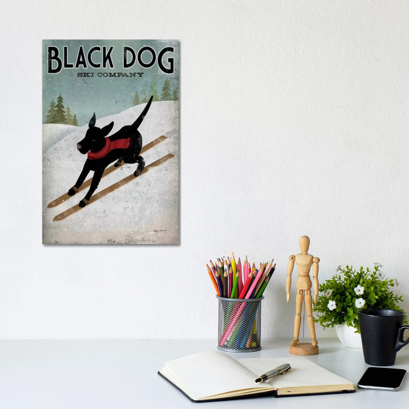 Black Dog Ski Co. I 1 Piece Wall Art on Canvas, 20.32 cm H x 30.48 cm W, Wrapped Canvas