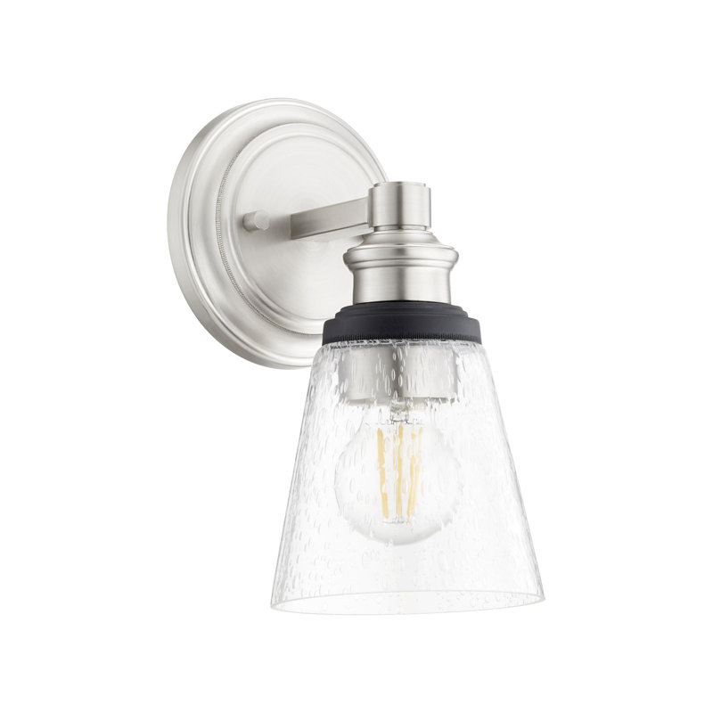 Commer Armed Sconce, Satin Nickel