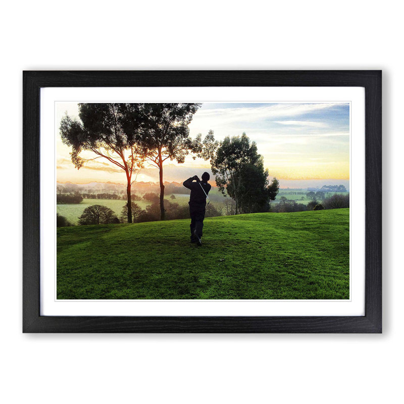 Golf Landscape Framed Photographic - Framed Print, Black