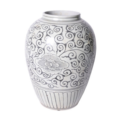 Vase de table en porcelaine d’intérieur/extérieur 16 po black