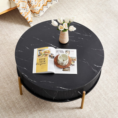 31.49'' Lift Top Coffee Table With Marble Top