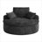 Boneless 59" Oversized Round Corduroy Chaise Lounge Chair, Double-layer Upholstered Cushion Sofa Bed With 2 Throw Pillows & Back Pillow For Living Room, No Assembly Required-2056324673