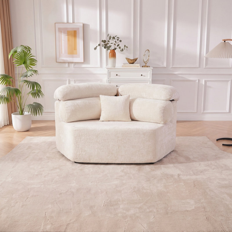 Méridienne de 53 po avec coussin enveloppant, Beige