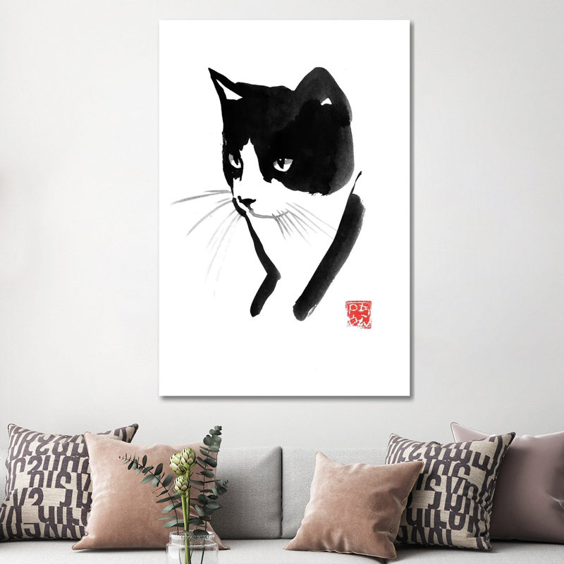 Cat Face by Péchane - Painting on Canvas, 152.5 cm H x 101.5 cm W x 3.175 cm D, Wrapped Canvas