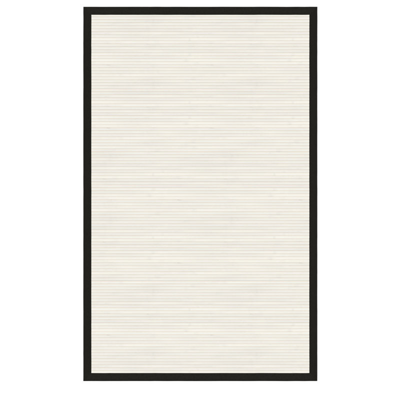 Locher Bamboo Area Rug, Rectangle 5' x 8', White