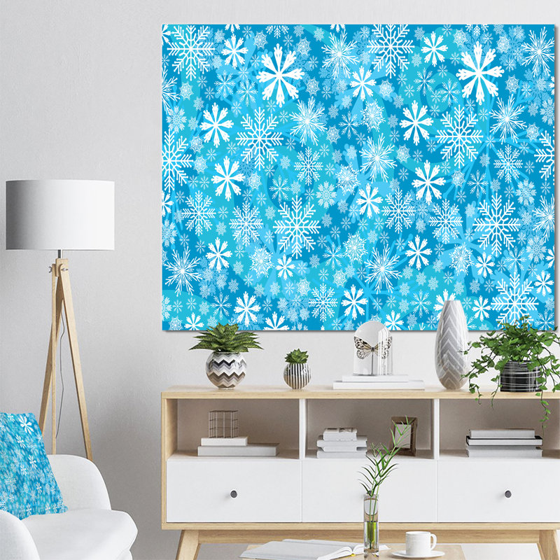 « light blue snow motif cristal », impression, H 20 po x l 20 po x P 1 po, H 36 po x l 46 po x P 1,5 po