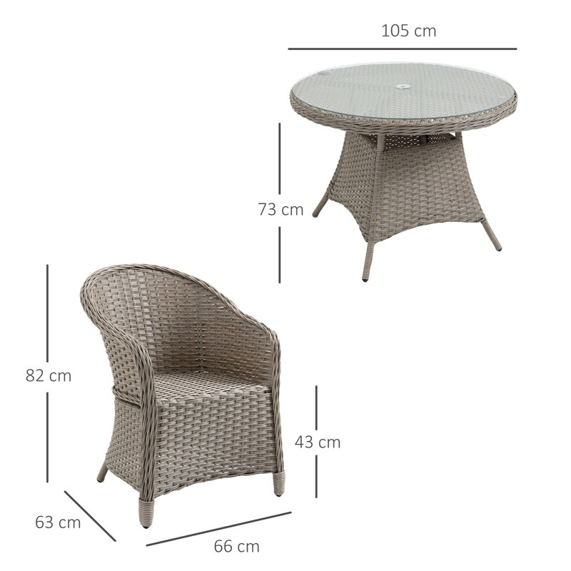 Resin Rattan Dining Set