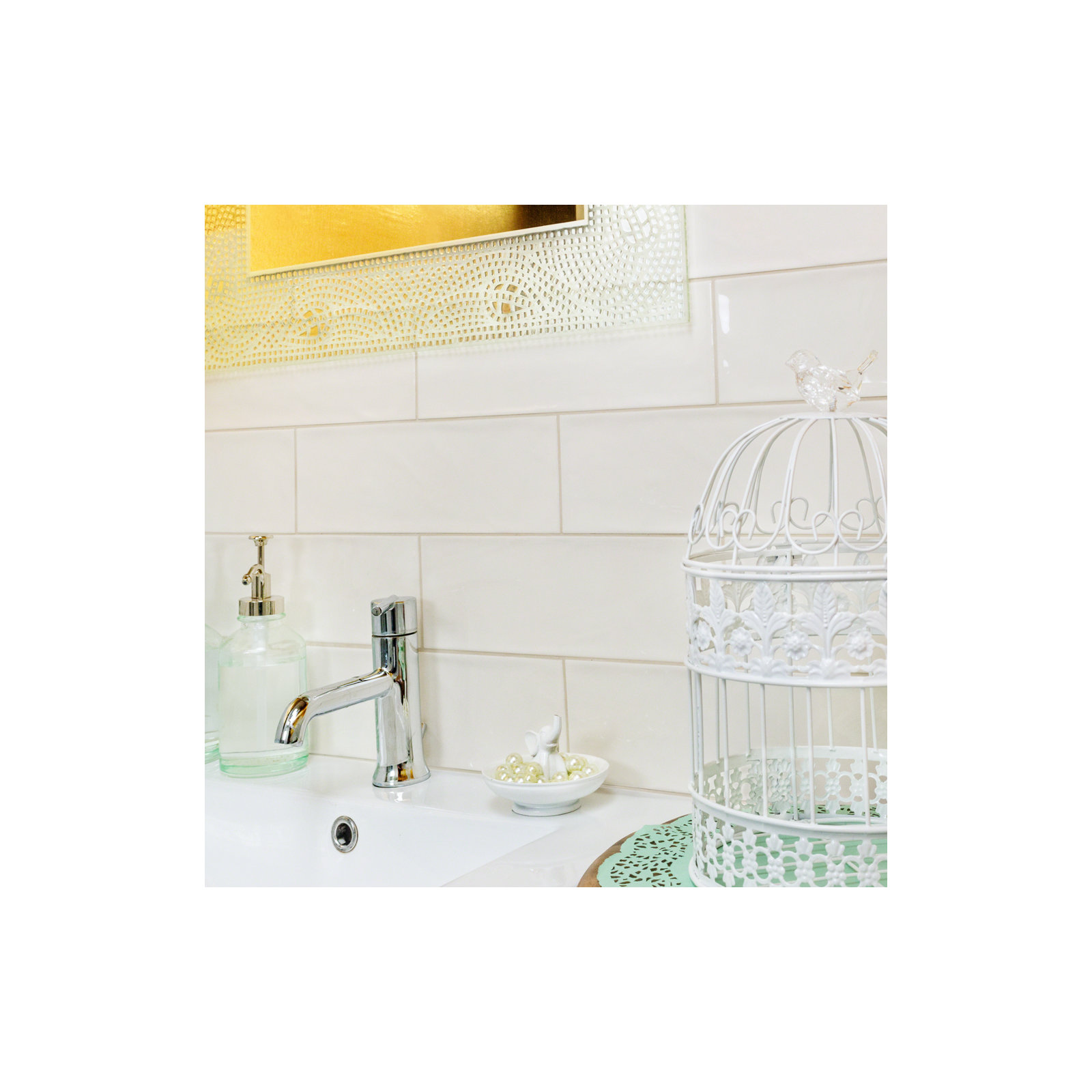 Pacific 4" x 12" Ceramic Subway Wall Tile (5.59 sq. ft. / case), Ivory