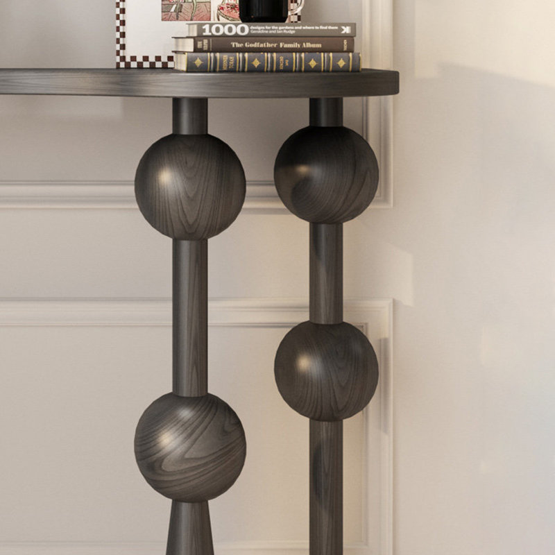 Black Solid Wood Console Table, 39.37