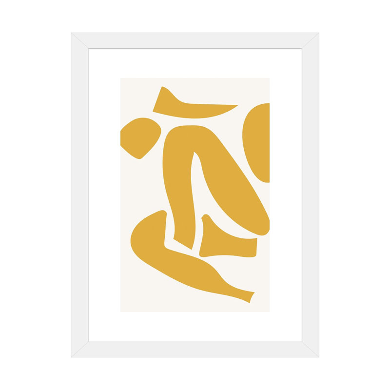 « Déconstruit jaune » par Mambo art studio-impression, Blanc, H 32 po x l 24 po x P 1 po, Papier encadré blanc