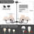 6-light Chandelier With Pleated Fabric Shades-1903637769