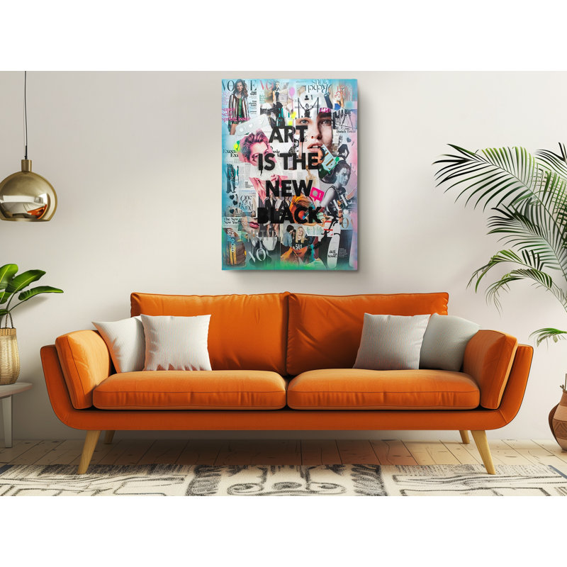 «Art Is The New», impression Pop Art noir, H 24 po x l 16 po