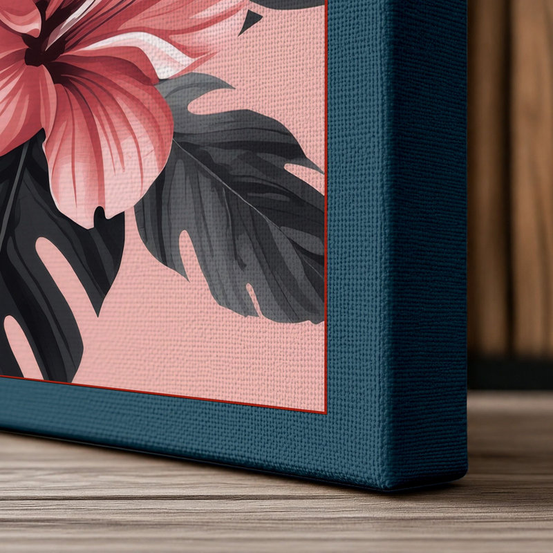 Delicate Blooms Botanical - Wrapped Canvas, 18x12 - 45.7 x 30.5 cm, Teal Border
