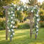 Paquet de 4 guirlandes de roses blanches et d'eucalyptus en soie artificielle de 6 pi pour décoration de table arche de mariage