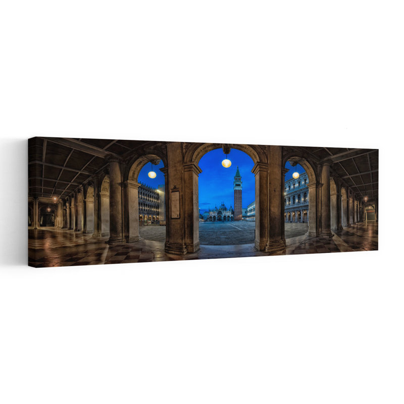«St. Mark's Square Evening Glow Elegant Abstract Contemporary Architecture City», art mural, H 36 po x l 12 po