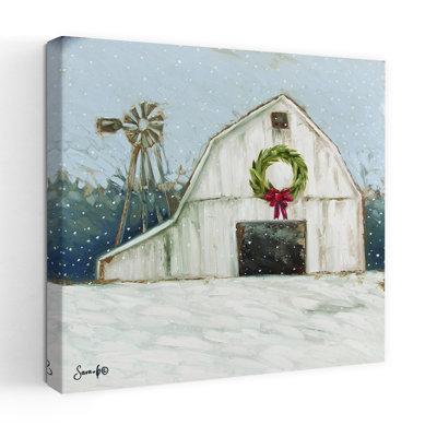 Contemporary Christmas Barn With Winter Christmas Art