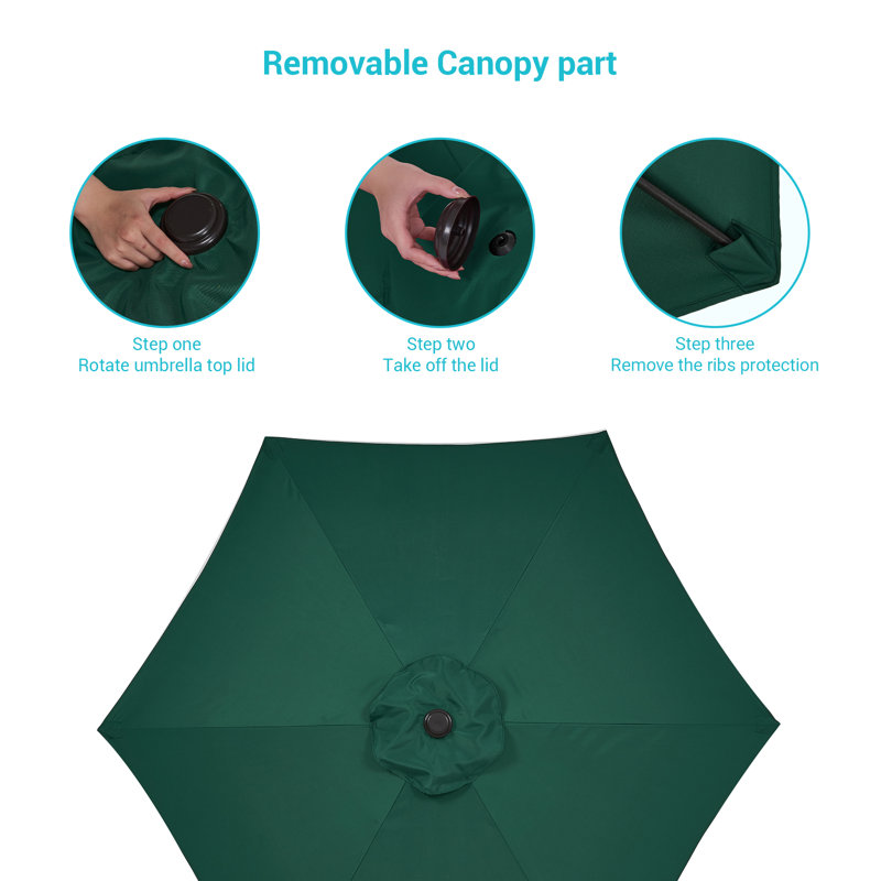 Parasol de marché 90 po Daljeet, Vert foncé