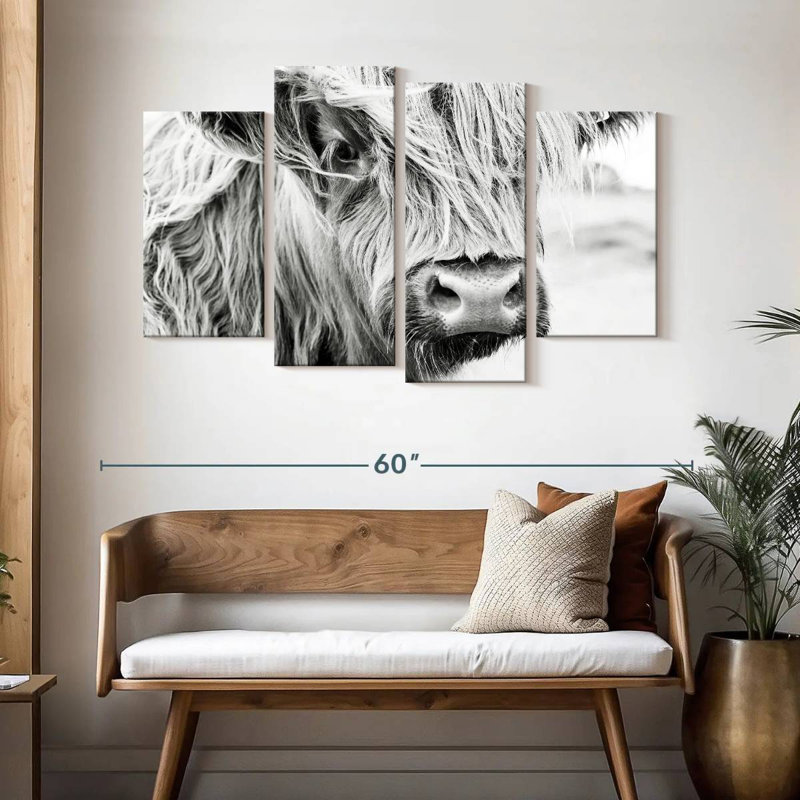 Long Haired Cow, 32" H x 52" W