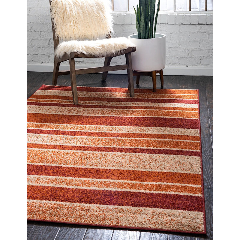 Tapis brun à motif géométrique Harvest, Rectangle 5 pi x 8 pi