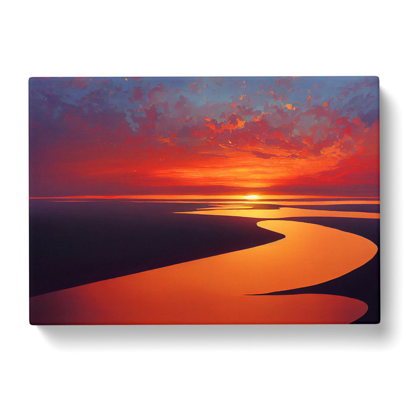 Soulful Ocean Sunset - Wrapped Canvas, 40cm H x 60cm W x 3cm D