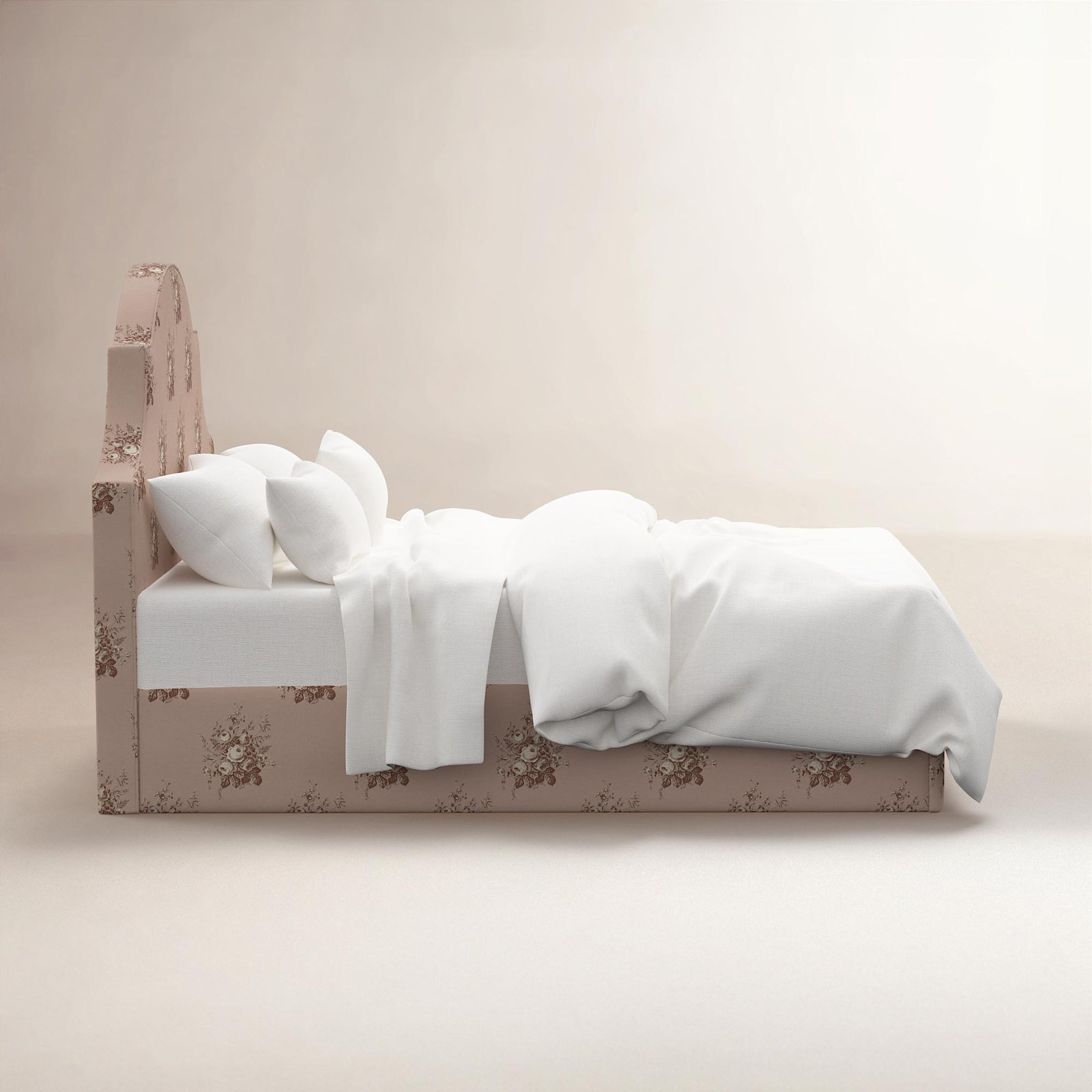 Upholstered Bed, Twin, Millie Stripe Indigo