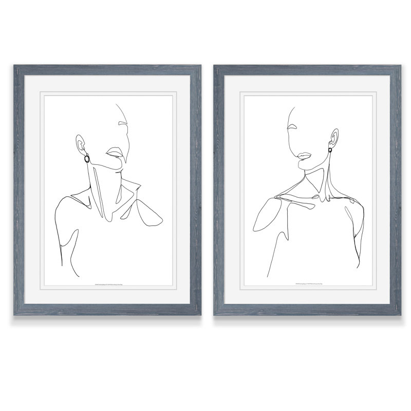 «Everlast Elegance I» par Vincent Van Gogh - ensemble de 2 reproductions de dessins encadrés, H 20 po x l 16 po x P 1,25 po