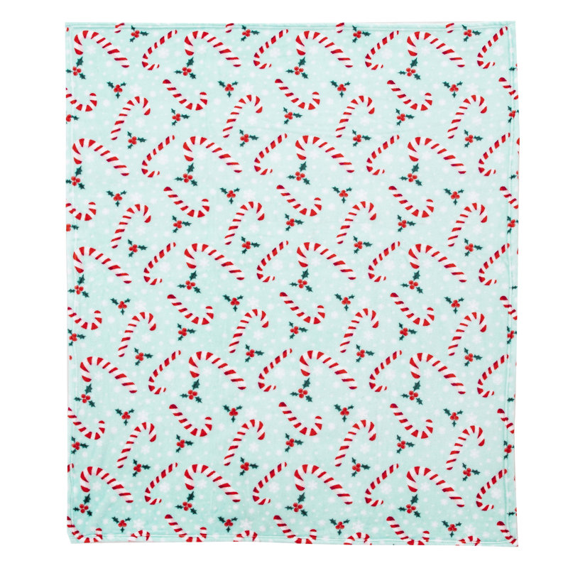 Jeté en soie Candy Cane Snowflakes, 50 x 60 pouces