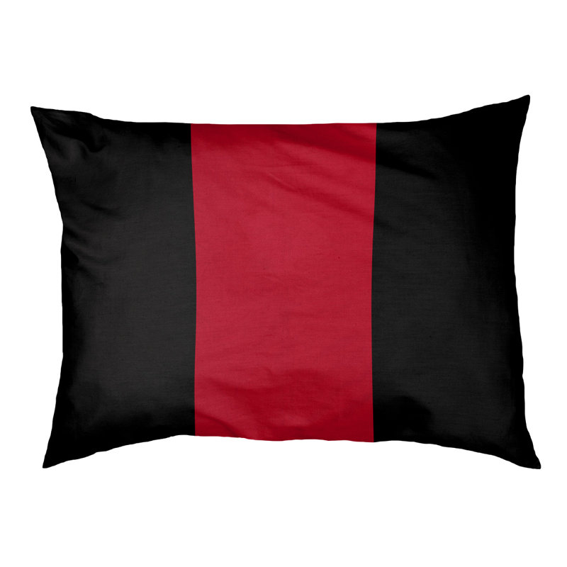 Coussin California, Moyen (l 28 po x P 18 po x H 9,5 po), Noir / rouge / noir